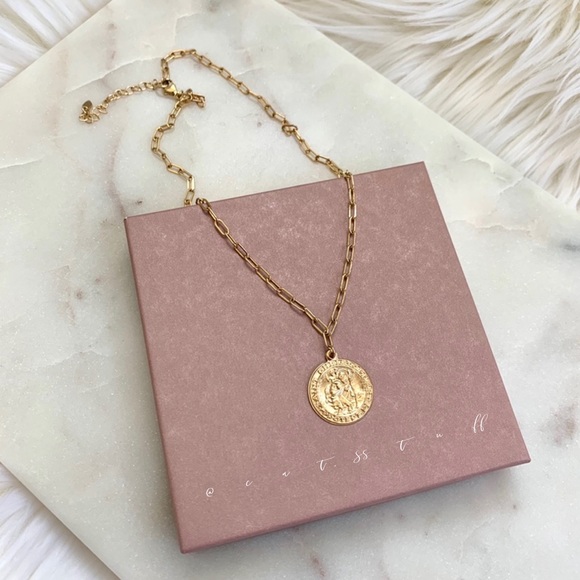 14k Gold Filled Saint Christopher Choker Necklace - Picture 2 of 16